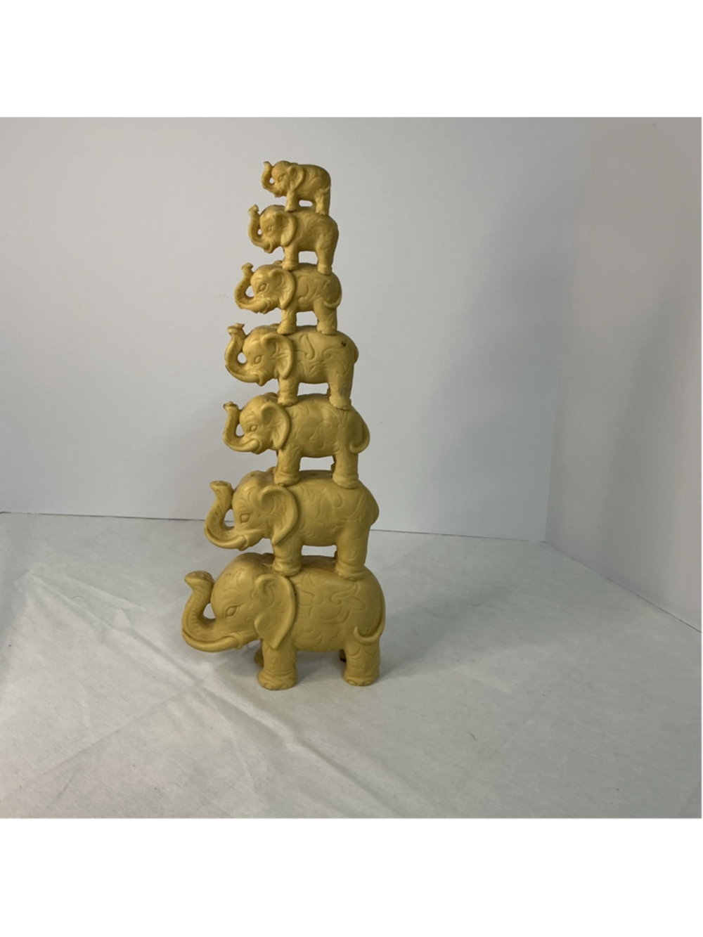 Stacked Elephant Figurines Tower ( 6 Elephant High 14in. tall )